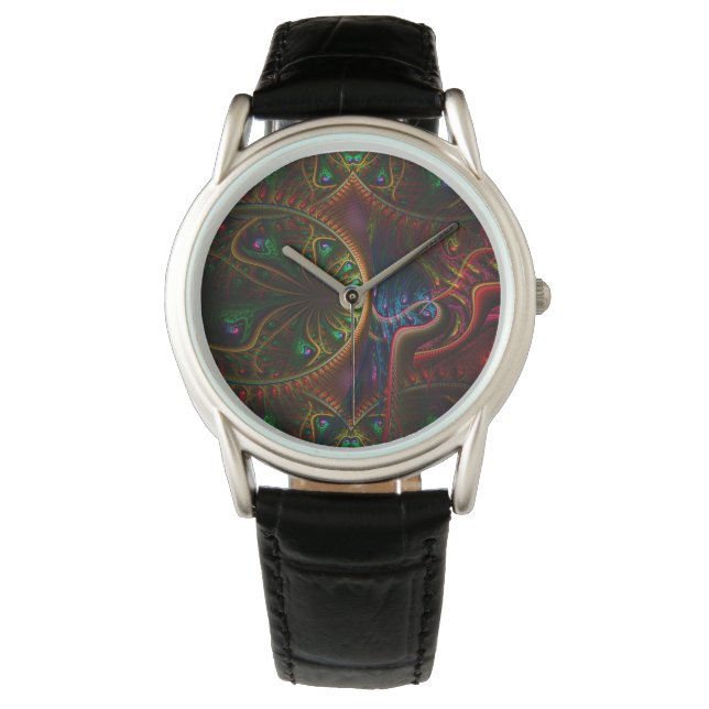 Montre Psycho Gears Flame Fractal Art (devant)