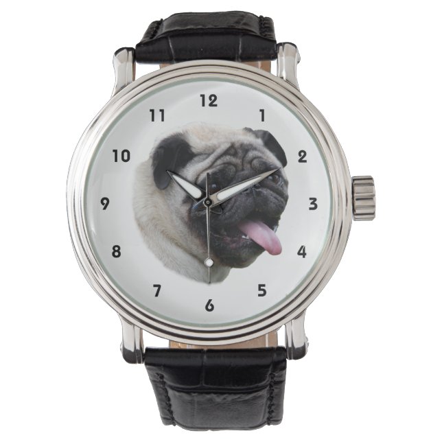 Montre Pug dog pet photo (devant)