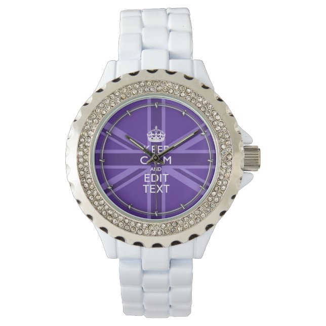 Montre Purple Elegance Gardez Le Calme Votre Texte Union  (devant)