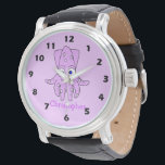 Montre Purple Squid Design<br><div class="desc">Wrist watch with a squid design. You can customise this watch with any text of your choice. Should you require any help with customising then contact us through the message link on this page. Purple squid design personalised watch</div>