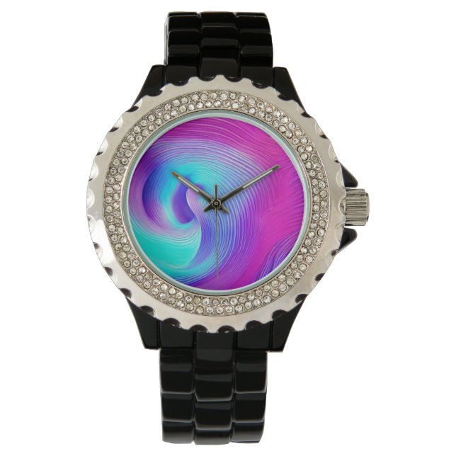 Montre Purple Swirl Design Art Watch pour femme (devant)