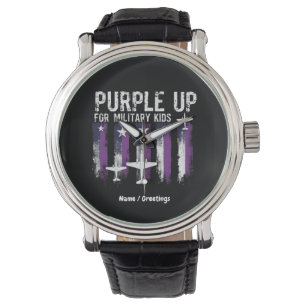 Montre Purple Up For Military Kids Drapeau Montrez Votre