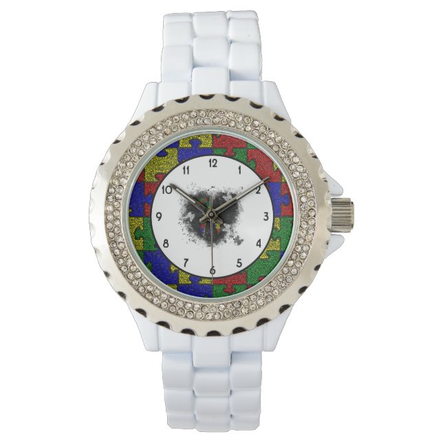 Montre Puzzle Ruban Grunge Heart (devant)