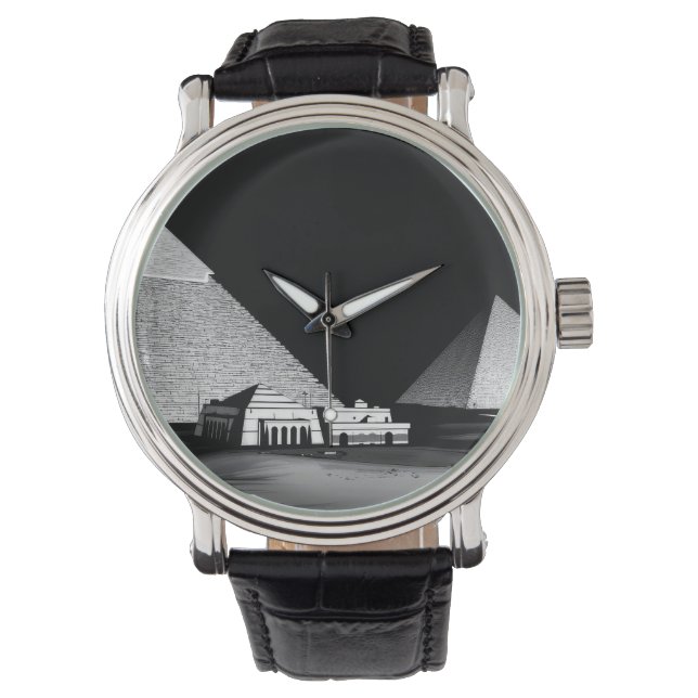 Montre Pyramides noires et blanches (devant)