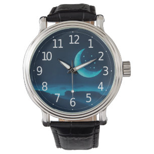 Montre Quartier bleu Lune et Montagnes  La Veille des hom