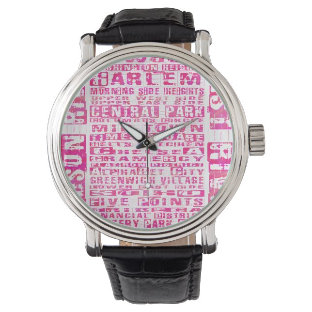 Montre Quartiers NYC Hot Rose (devant)