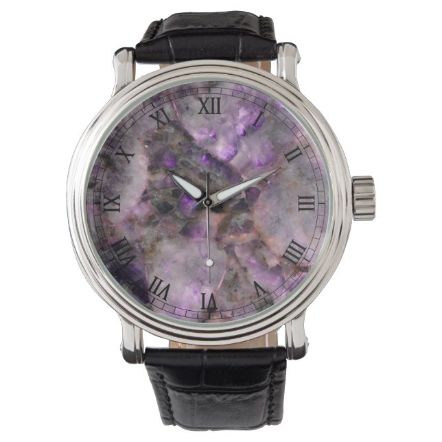Montre Quartz pourpre (devant)