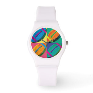Montre Quatre boules de football de couleurs différentes