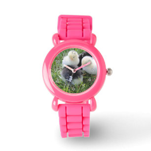 Montre Quatre poussins de poulet noir et jaune