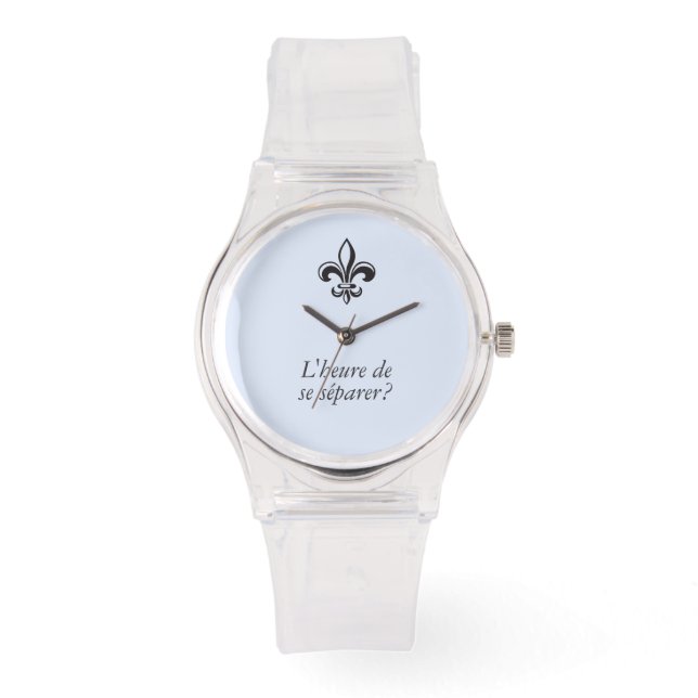 Montre Québec fleur de lys VOTRE TEXTE Heure de seSéparer (Recto)