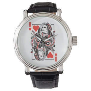 Montre Queen of Hearts Surdimensionné Graphisme, Jouer de