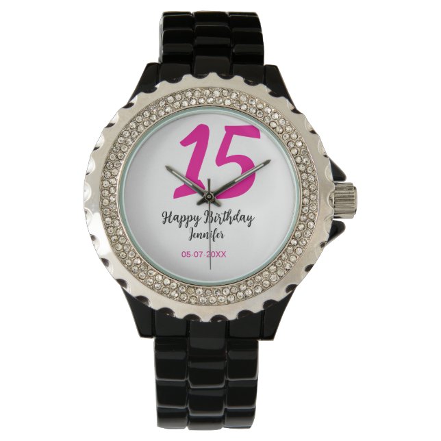 Montre quiencenera 15e anniversaire ajouter date année te (devant)