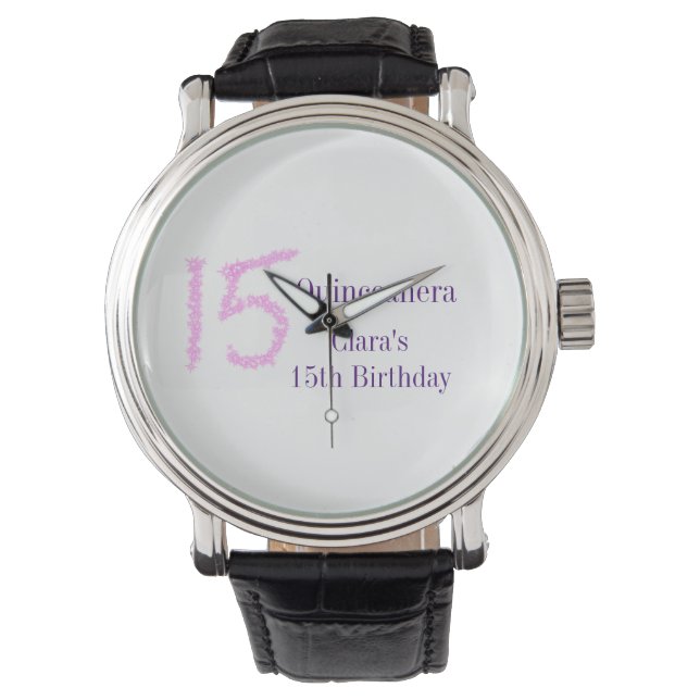 Montre Quinceanera 15e anniversaire parties scintillant r (devant)