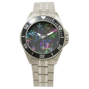 Montre Rainbow Christmas Snowflakes
