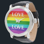 Montre Rainbow Flag Love is Love Gay pride LGBT 8 Stripes<br><div class="desc">Rainbow Flag Love is Love Gay pride LGBTQ Original 8 bandes Rainbow Pride Couleurs du drapeau,  Regarder</div>