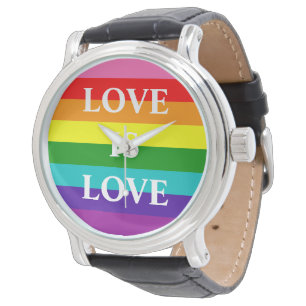 Montre Rainbow Flag Love is Love Gay pride LGBT 8 Stripes