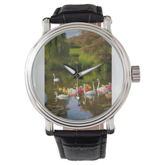 Montre Rainbow Grace – Cygnes de l'étang anglais (devant)