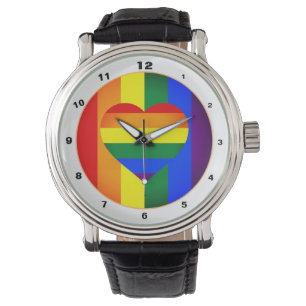 Montre Rainbow Heart & Pride Rainbow Flag fashion / LGBT