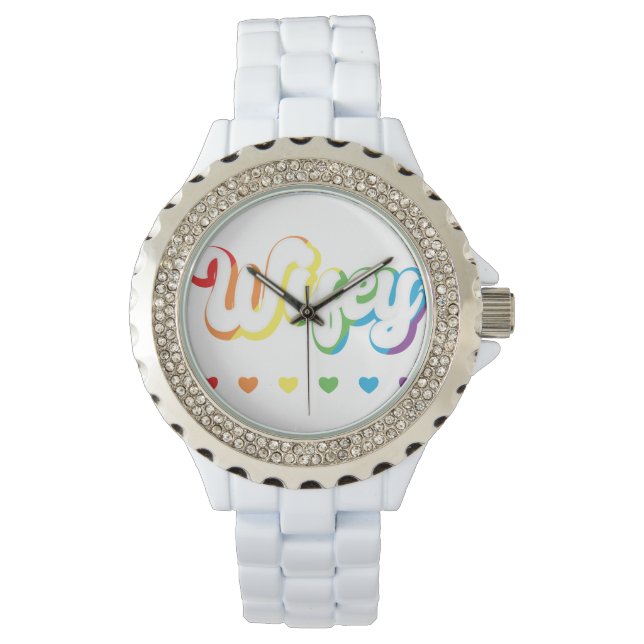 Montre Rainbow LGBTQIA Lesbienne soutien Gay (devant)