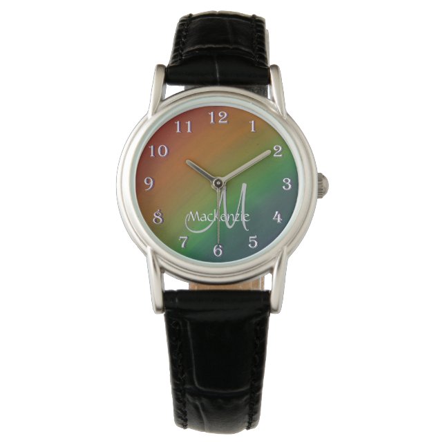 Montre Rainbow Ombre | Tête colorée en gras - Indicateur  (devant)