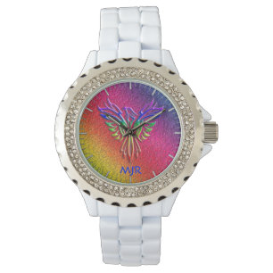 Montre Rainbow Phoenix Rising LBGTQ+ avec vos initiales