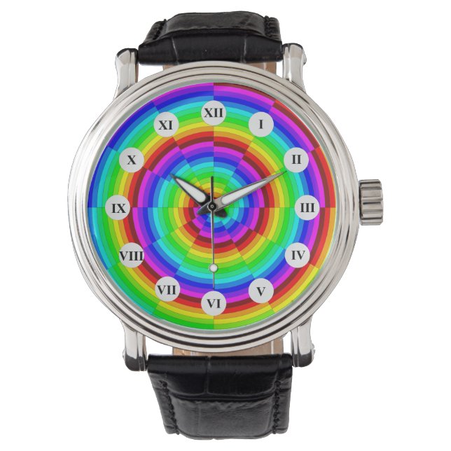 Montre Rainbow Spiral (Visage romain) par Kenneth Yoncich (devant)