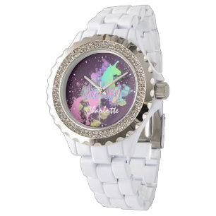 Montre Rainbow Unicorn mignon Personnalisé