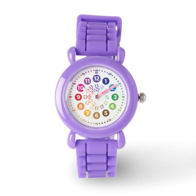 Montre rainbowatch Lernuhr Schulkinder mit Würfel-Design (Recto)