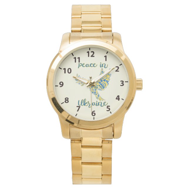 Montre Rameau d'olivier colombe de la paix couleurs du dr (devant)
