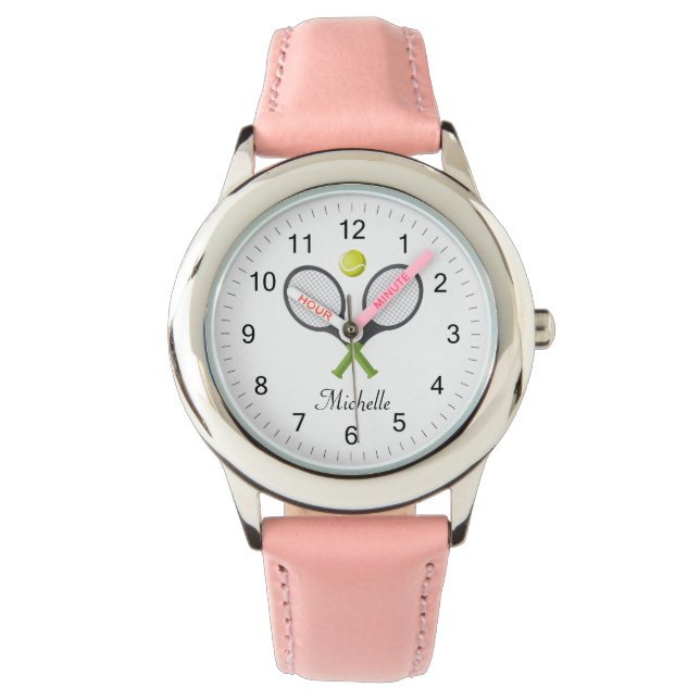 Montre Raquette de tennis tendance et boule pour enfants  (devant)