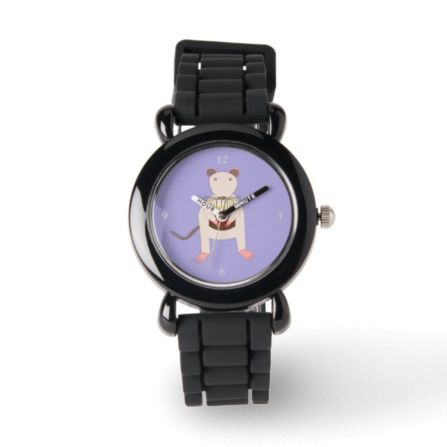Montre Rat de Siamese avec gâteau d'anniversaire (Recto)