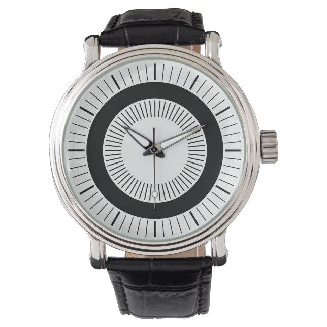 Montre Rayons concentrés - Noir (devant)