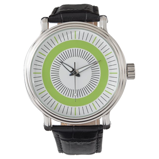 Montre Rayons concentriques - Vert martien (devant)