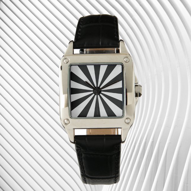 Montre Rayons rétros noirs et blancs (Créateur téléchargé)