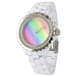 Montre Rayures arc-en-ciel vives
