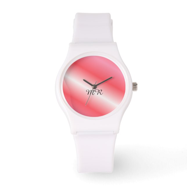 Montre Rayures de melon avec initiales (Recto)
