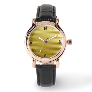 Montre Rayures de satin d'or d'art déco