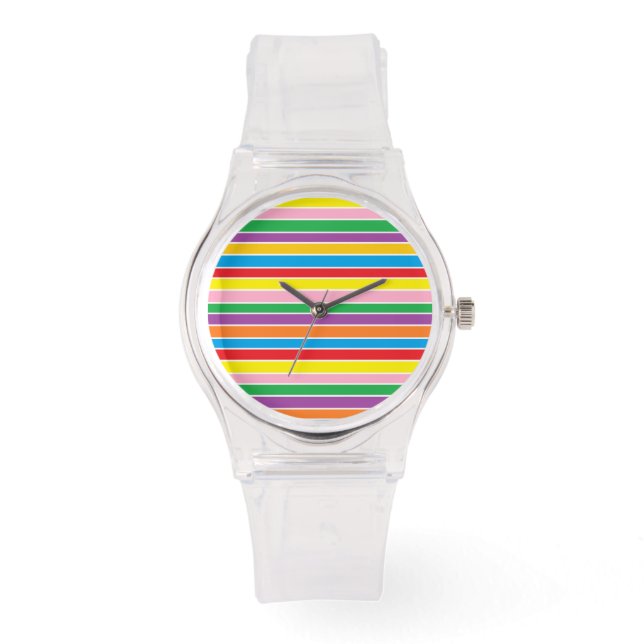 Montre Rayures horizontales arc-en-ciel (Recto)