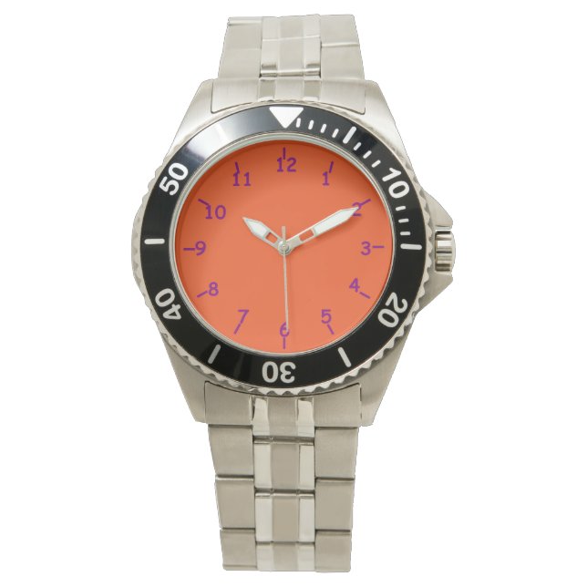 Montre Rebelles orange et violet (devant)