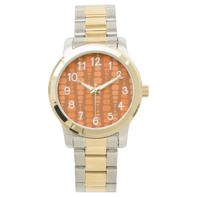 Montre Rectangles orange arrondies (devant)