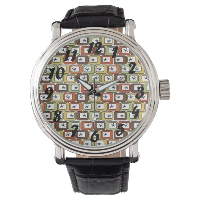 Montre Rectangles rétro avec Starbursts (devant)