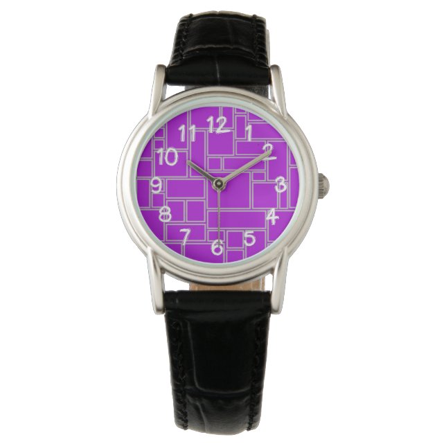 Montre Rectangles violettes (devant)