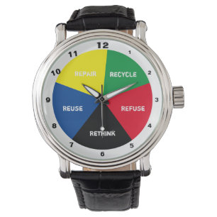 Montre Recycle, ReUse, ReFuse, Rethink - Save Planet Time