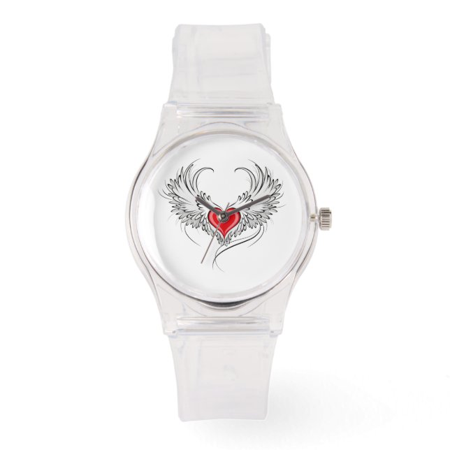 Montre Red Angel Coeur avec ailes (Recto)