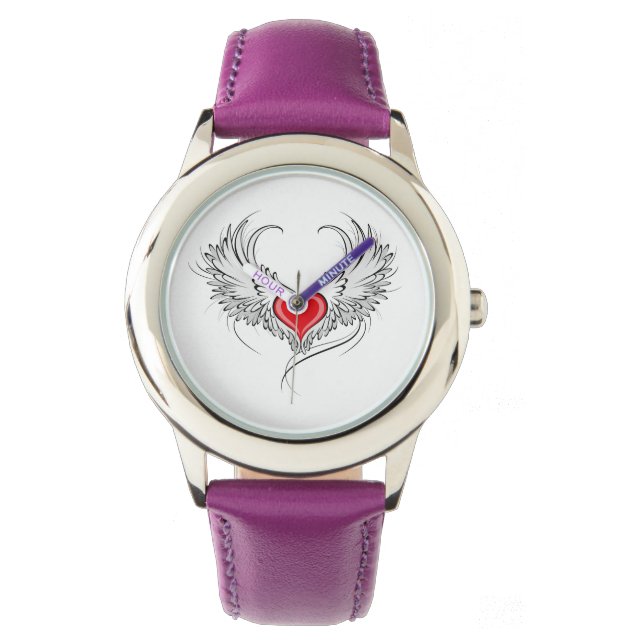 Montre Red Angel Coeur avec ailes (devant)