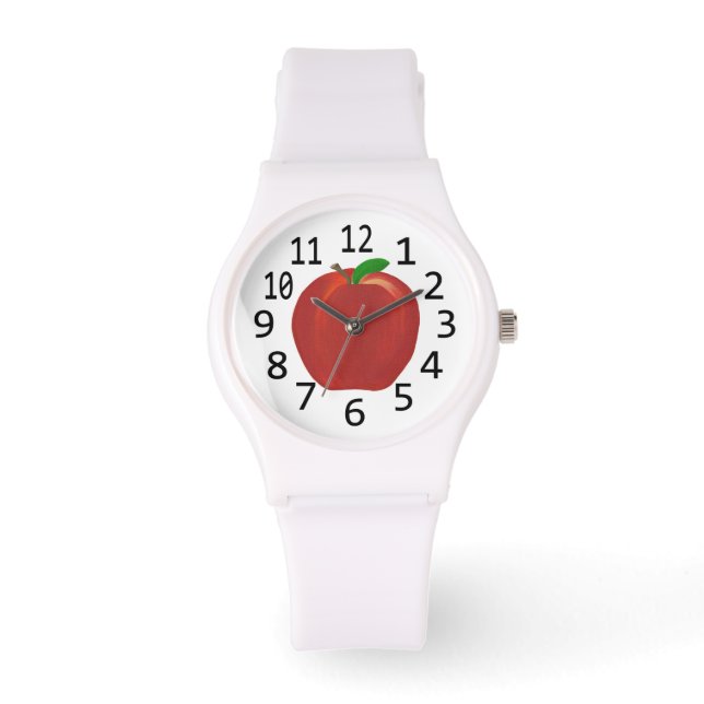 Montre Red Apple peinture et chiffres Watch (Recto)