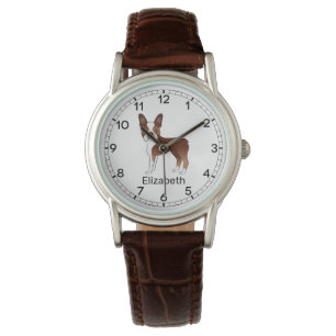 Montre Red Boston Terrier mignon dessin animé Chien et no