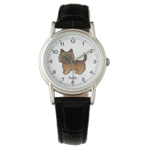 Montre Red Brindle Cairn Terrier mignon Dessin dessiné Ch