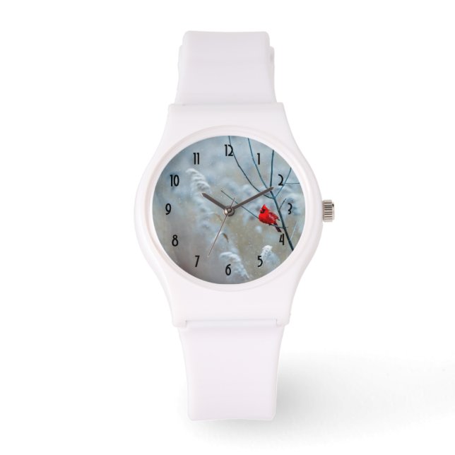 Montre Red Cardinal dans Winter Nature Photo de Christmas (Recto)