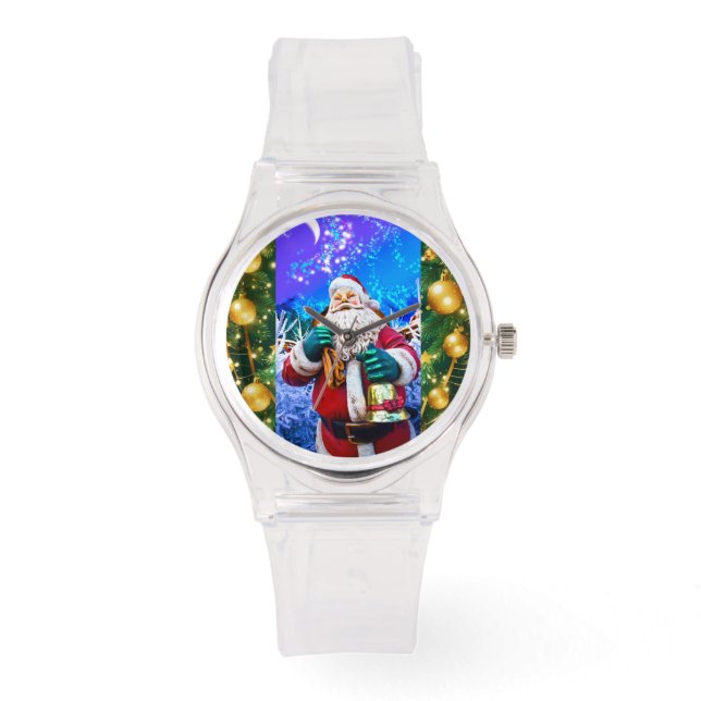 Montre Red Christmas Santa Claus In Winter eWatch (Recto)